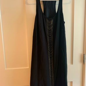 Matty M Brand Silk Draped Chain Link Shift Dress